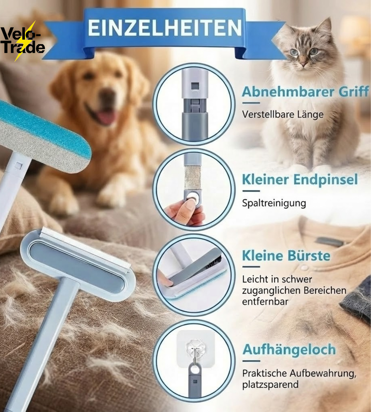Premium Tierhaarentferner & Handschuh Set